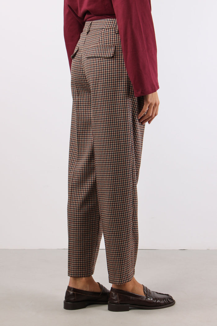 Pantalone Carrot Pied De Poul Bordeaux/blu-6