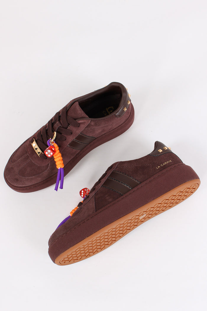 Sneakers Camoscio Borchie Brown-7