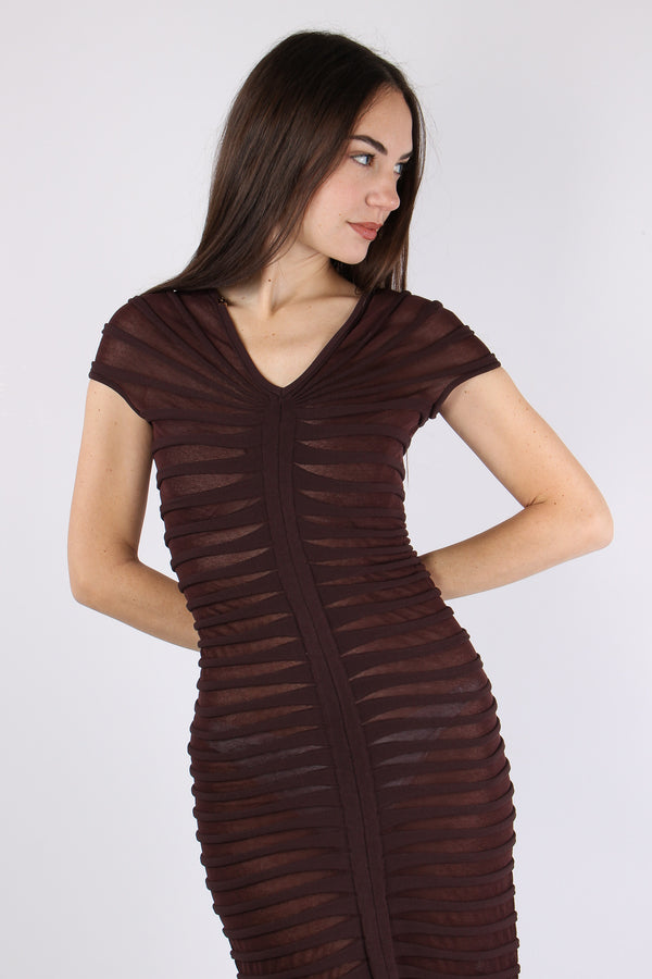 Tubino Maglia Lavorato Cacao-2