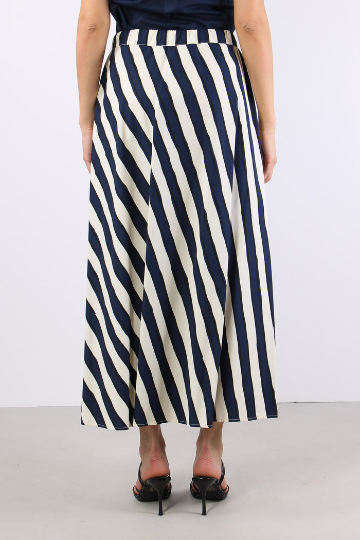 Uomo Gonna Cotone Riga Bianco/blu-4