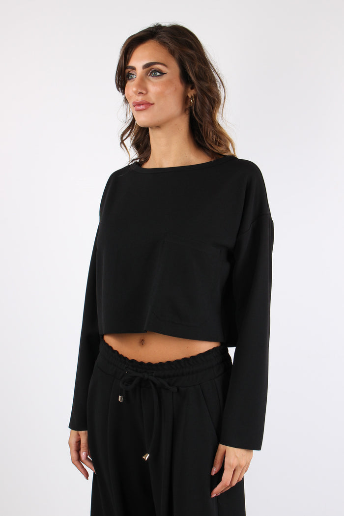 Felpa Scuba Maxi Tasca Nero-3