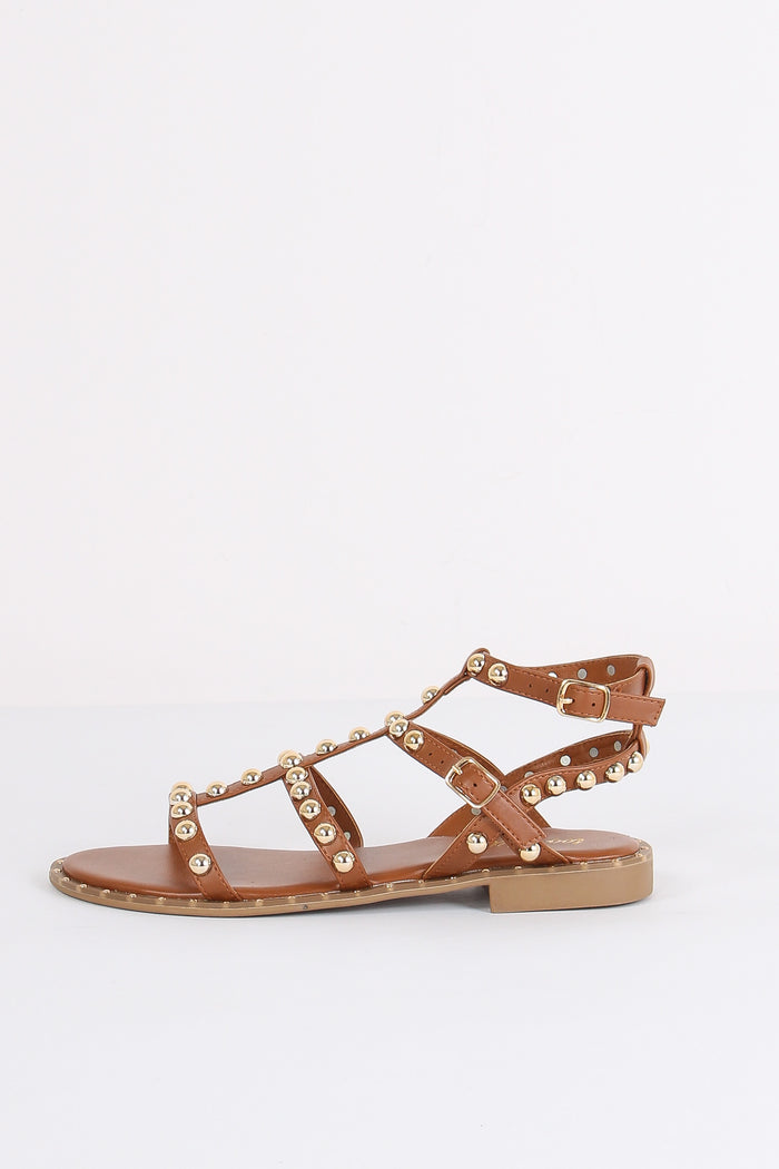 Sandalo Schiava Borchie Camel-4