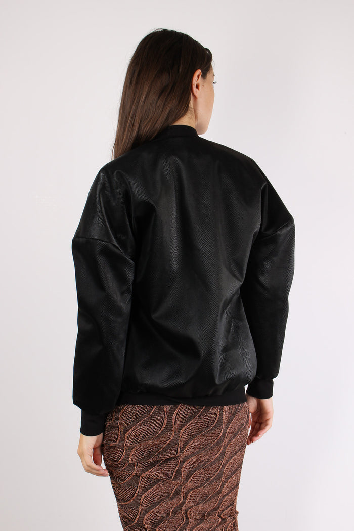 Bomber Effetto Pitone Nero-4