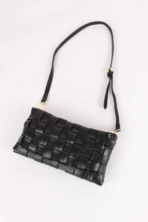 Pochette Intreccio Vera Pelle Nero-2