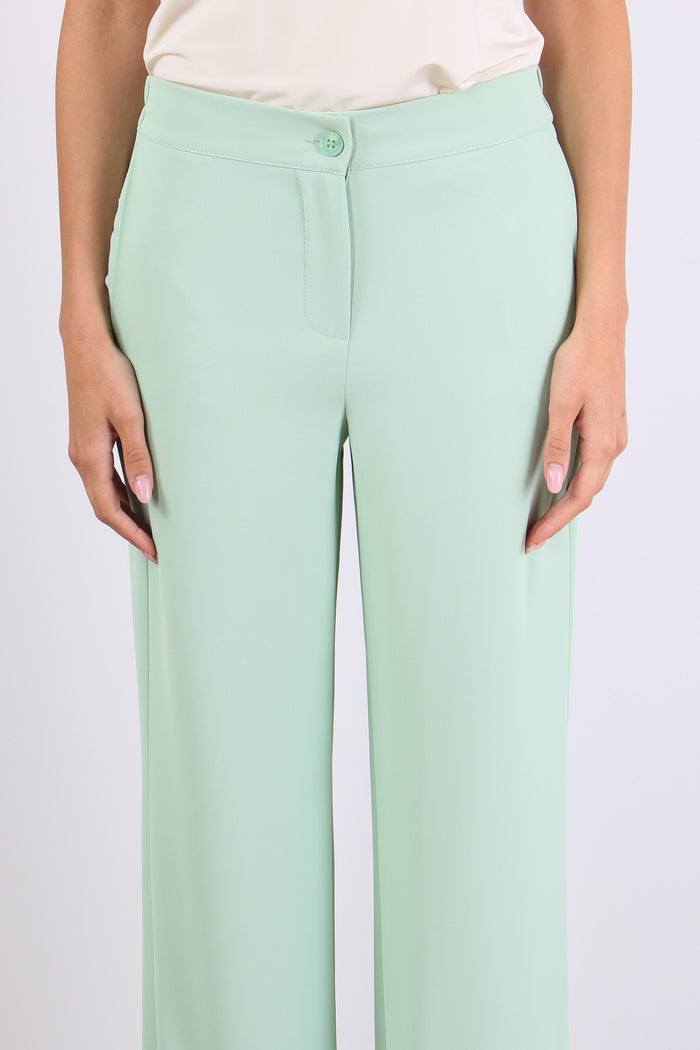 Pantalone Gamba Dritta Fluido Verde-6