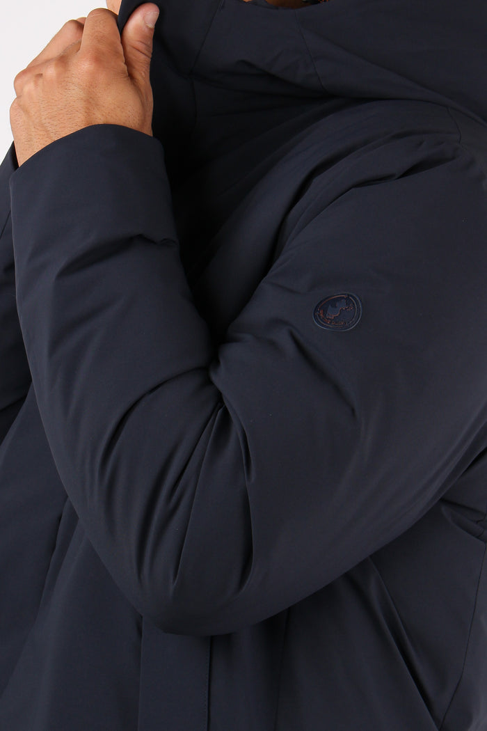 Obione Giubbotto Corto Tessuto Blue Black-8