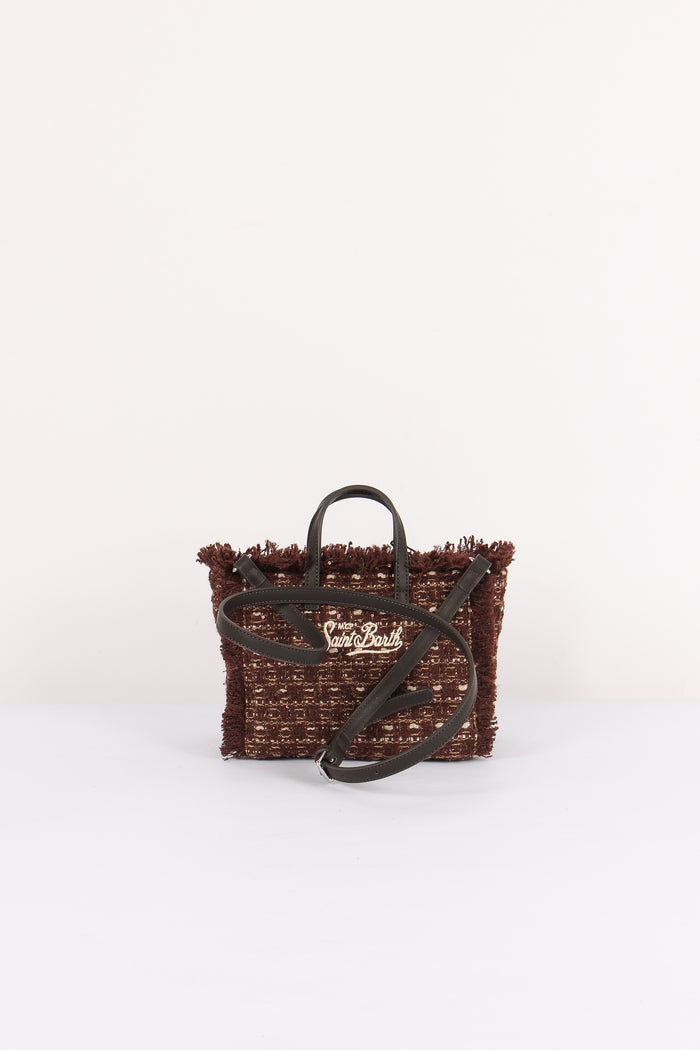 Borsa A Mano Mini Tweed Brown-3