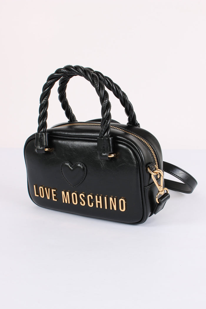 Bauletto Manico Intreccio Nero-5