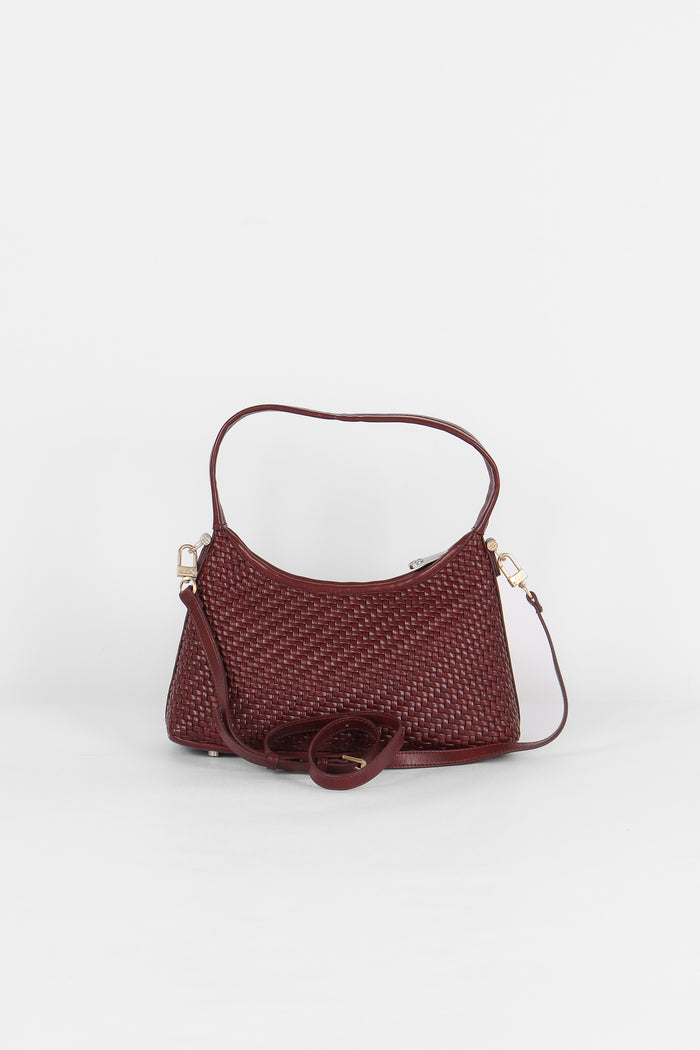 Zelda Pochette Intreccio Ecopelle Borgogna-3