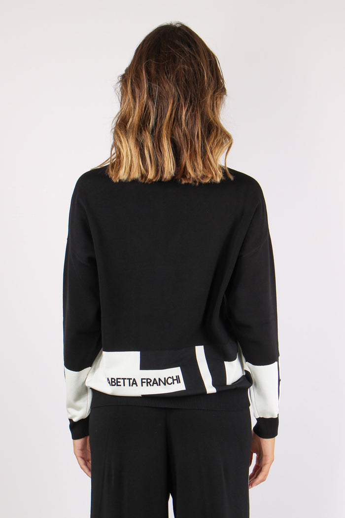 Maglia Banda Tricot Nero/milk-4