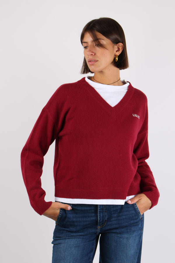 Maglia T-shirt Sovrapposta Light Scarlet