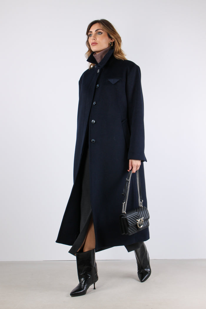 Cappotto Lungo Monopetto Dark Blue-4