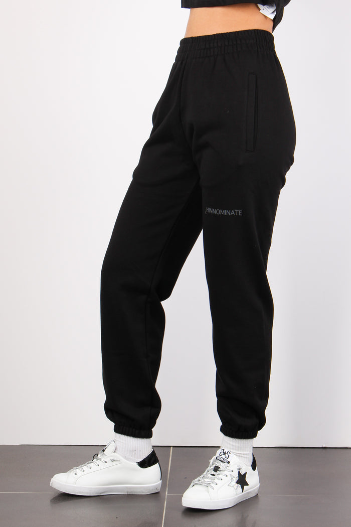 Pantalone Felpa Vita Alta Nero-5