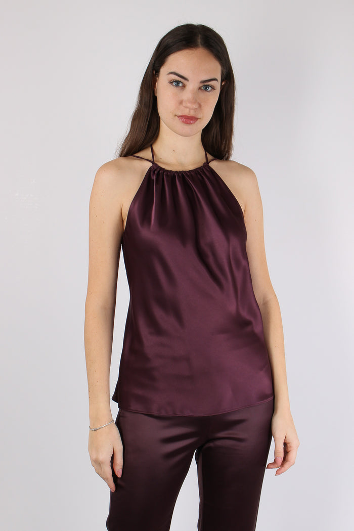 Carota Top Satin Smanicato Bordeaux-3