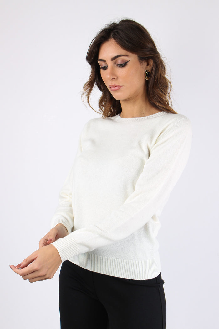 Maglia Misto Cachemire Latte-5