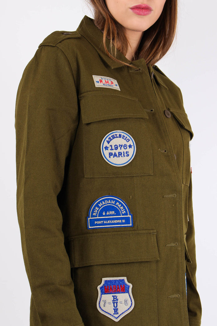 Giacca Over Fantasia Patch Military Green-10