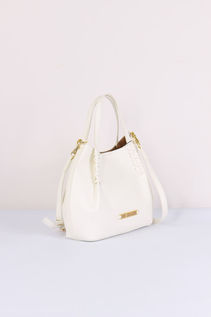 Borsa 2 Manici Intreccio Bianco-5