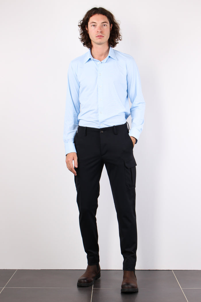 Pantalone Cargo Tessuto Tecnic Blue/black