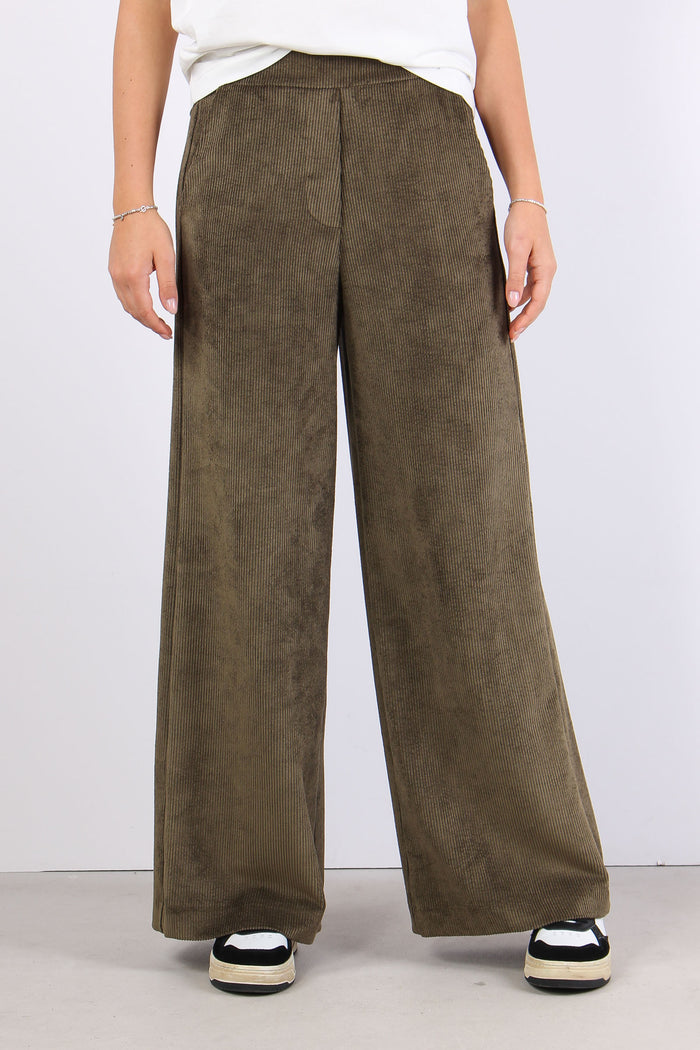 Pantalone Palazzo Largo Vellut Militare-3