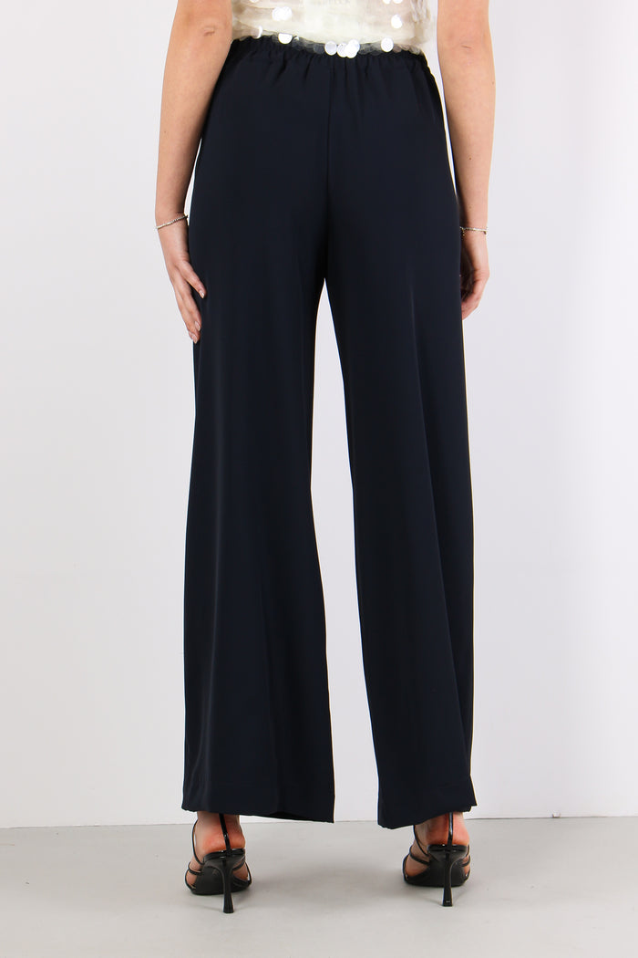 Pantalone Palazzo Fluido Blu-4