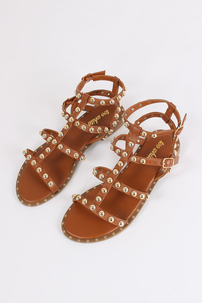 Sandalo Schiava Borchie Camel-2