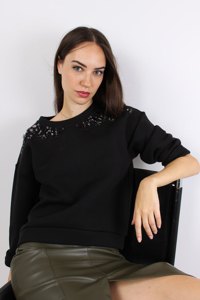 Casdoa Felpa Modal Applicazion Nero-6