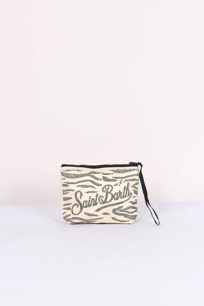 Aline Pochette Strass Bianco/nero-3