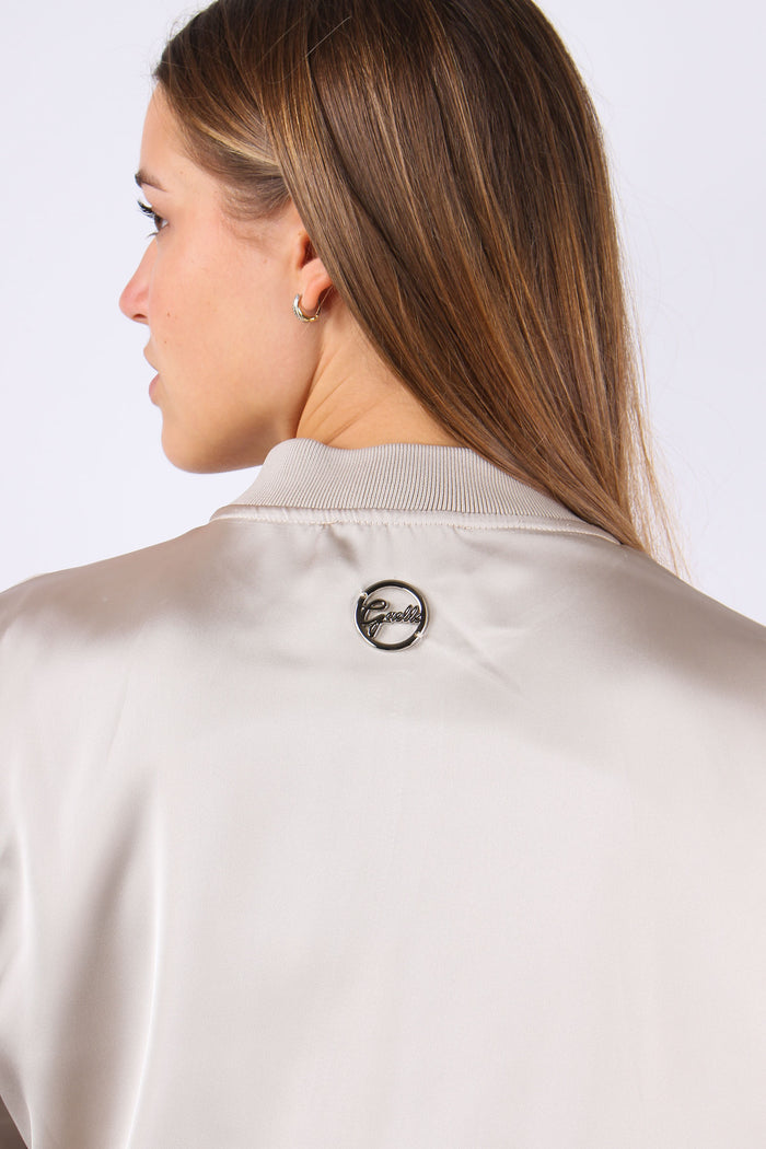 Felpa Zip Effetto Raso Burro-7