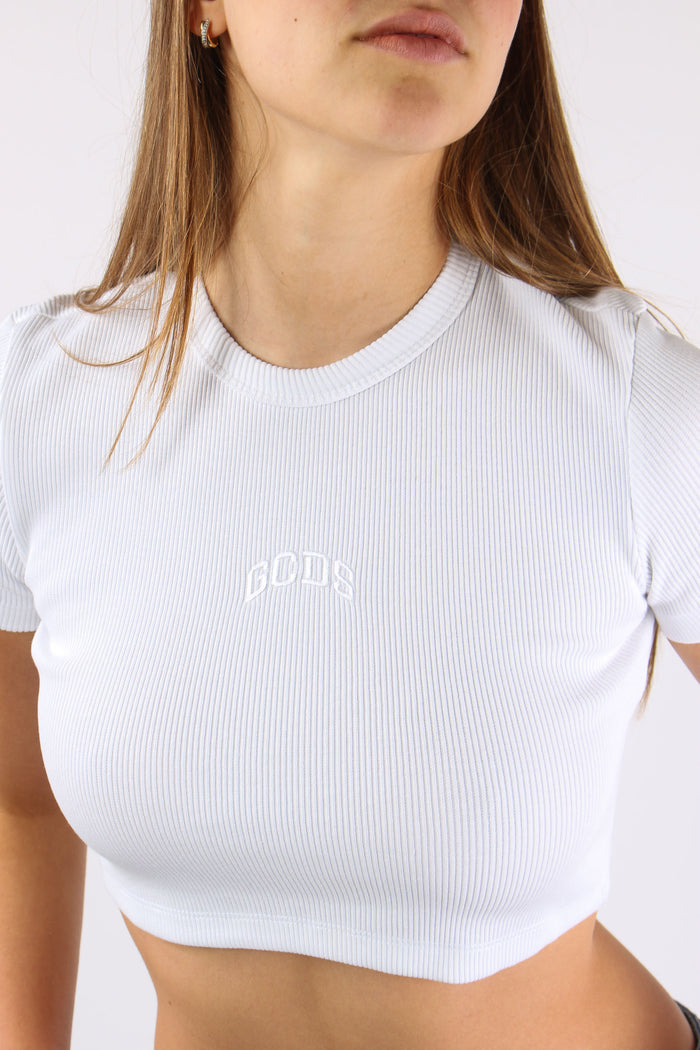T-shrit Crop Logo Optic White-7