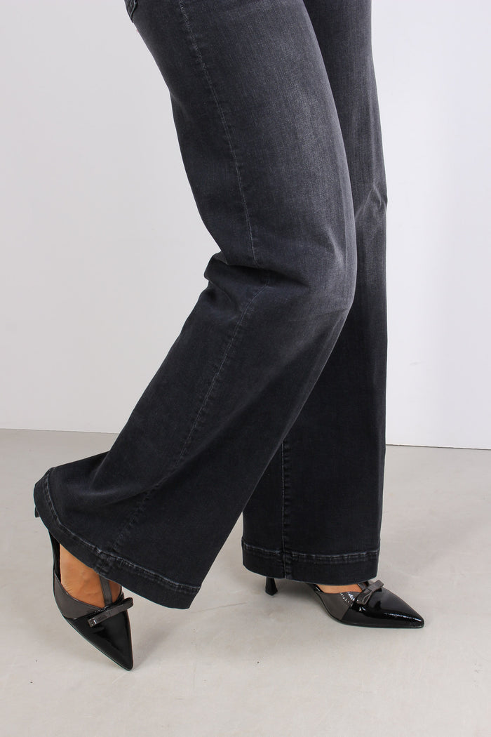 Pantalone Flare Authentic Nero Lavato-6
