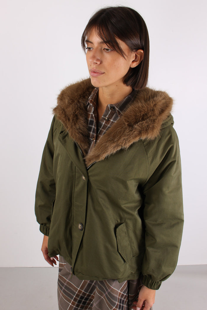 Parka Over Bottoni Laterale Militare-7