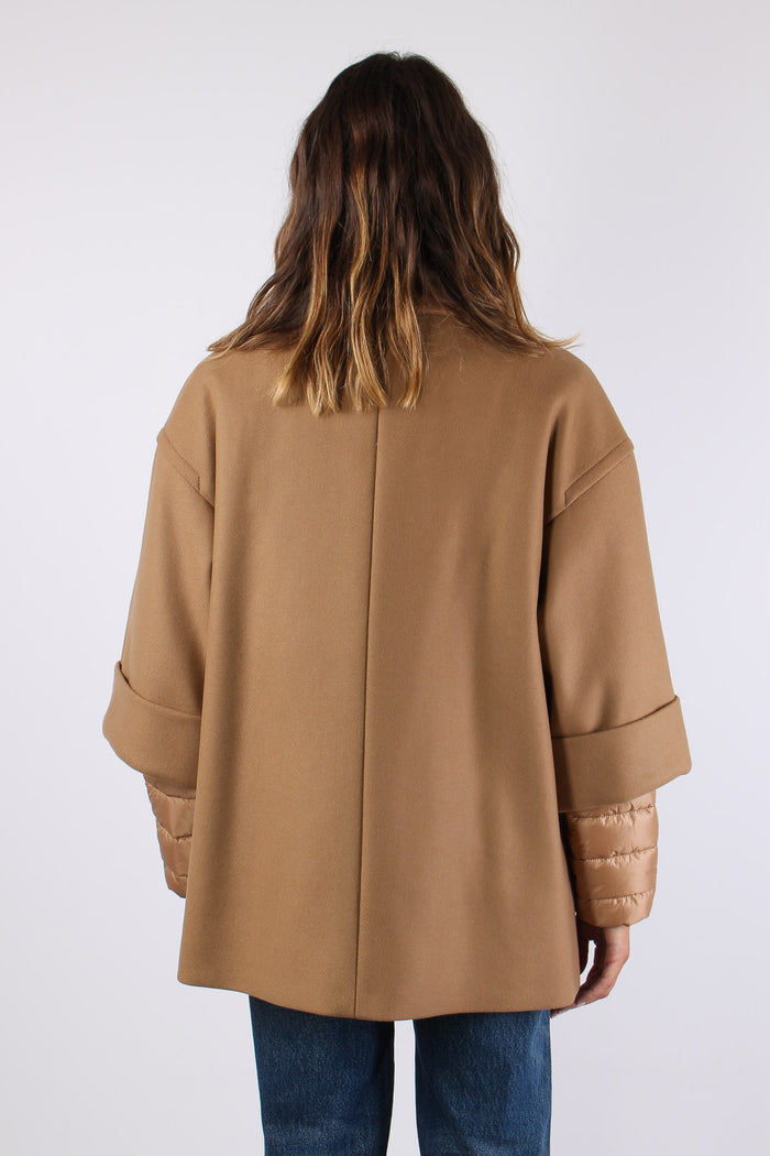 Cappa Double Bimateriale Cammello-5