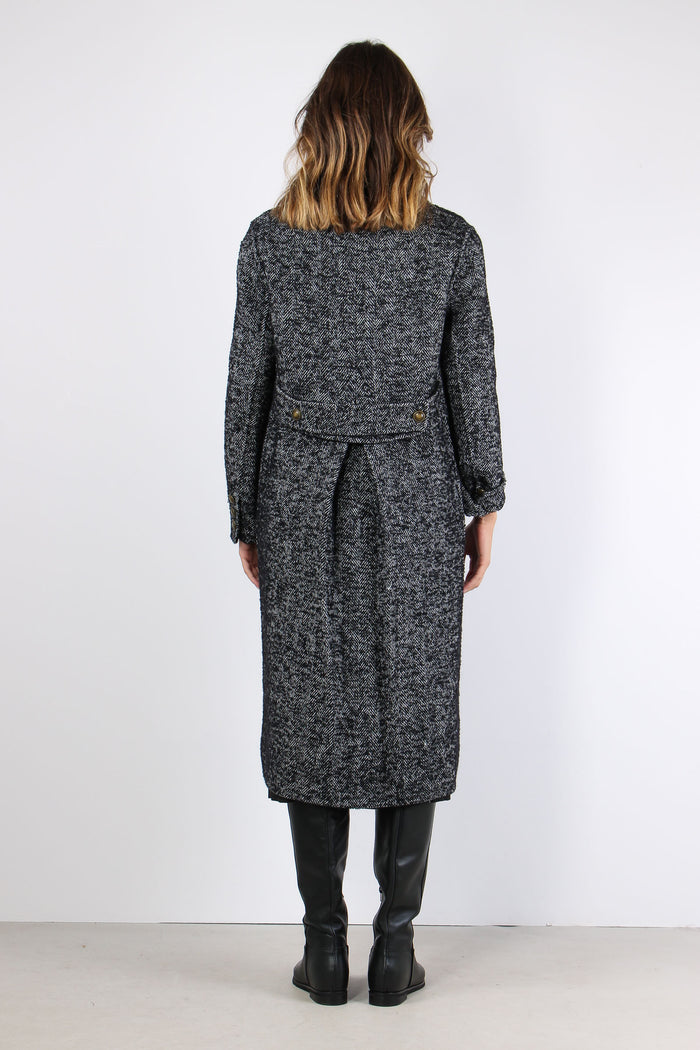 Cappotto Doppiopetto Resca Nero/panna-4