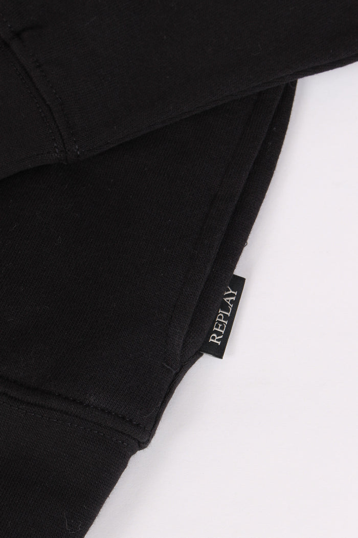 Felpa Full Zip Cappuccio Nero-5