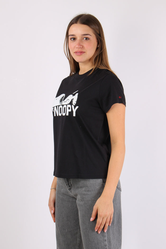 T-shirt Stampa Grande Nero-7