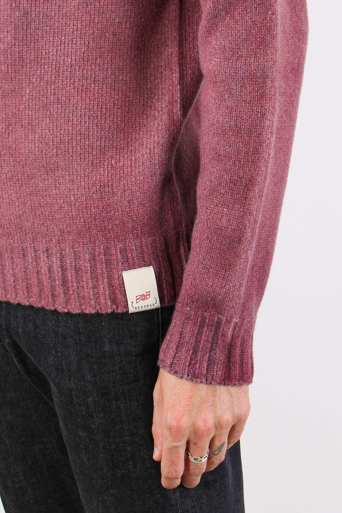 Maglia Girocollo Reversibile Denim/bordeaux-9