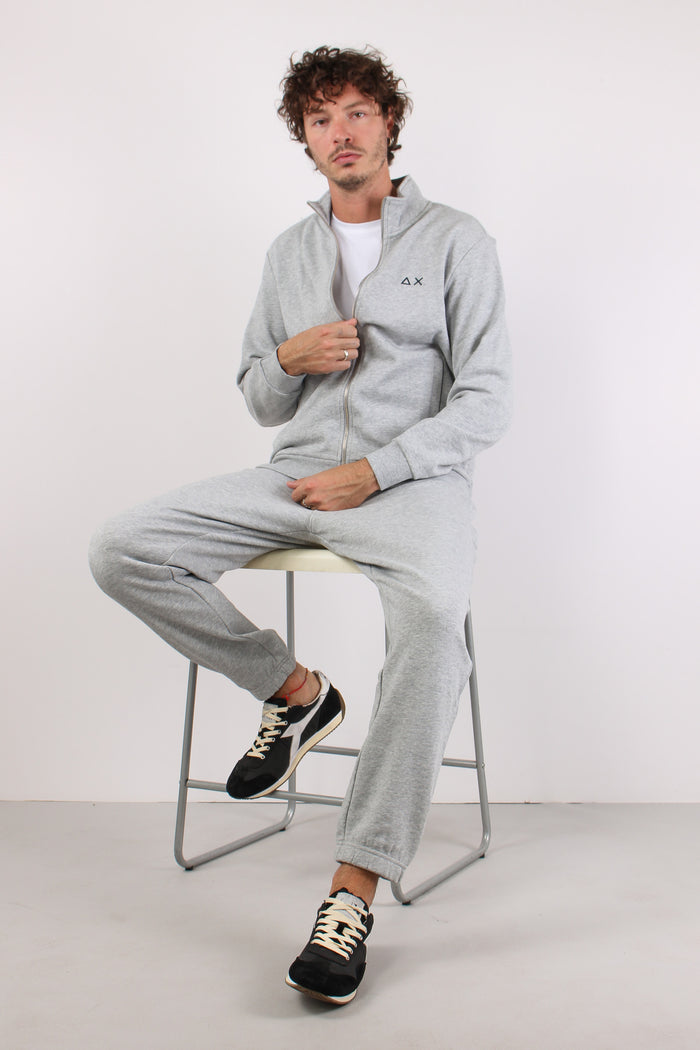 Felpa Full Zip Grigio-4