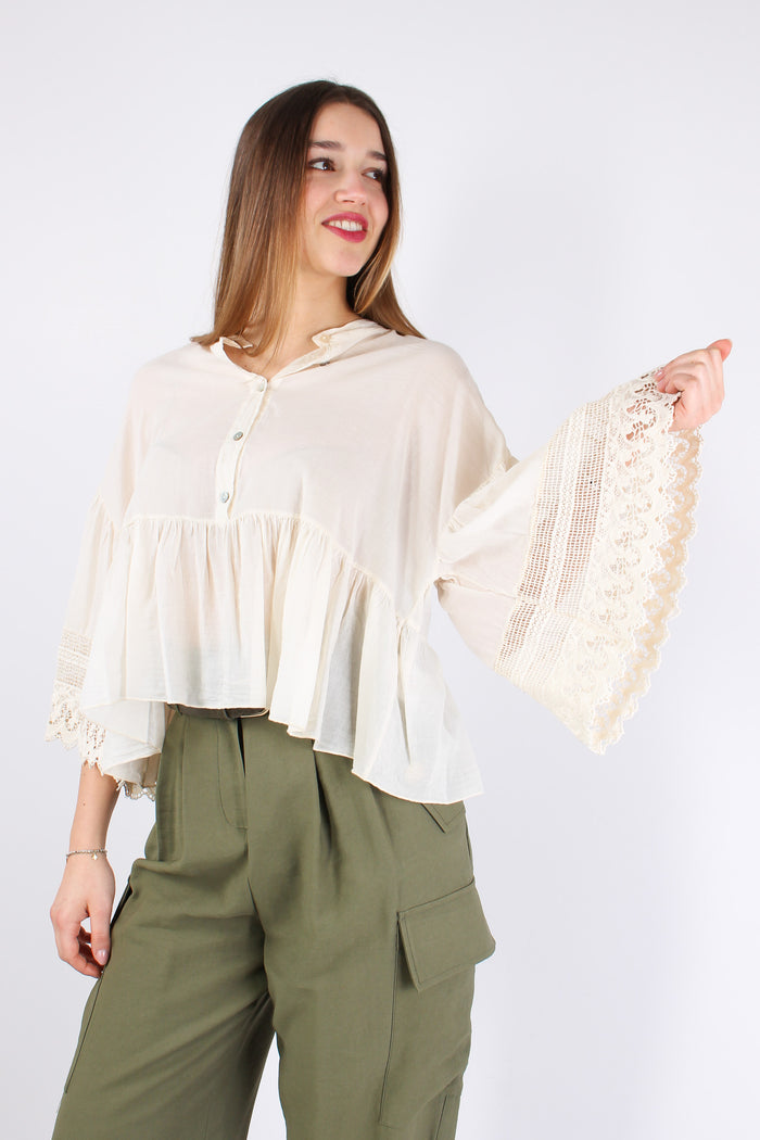 Krochet Blusa Mussola Pizzo Ivory-4
