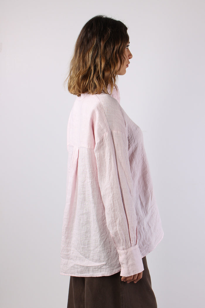 Camicia Lino Coreana Rosa-6