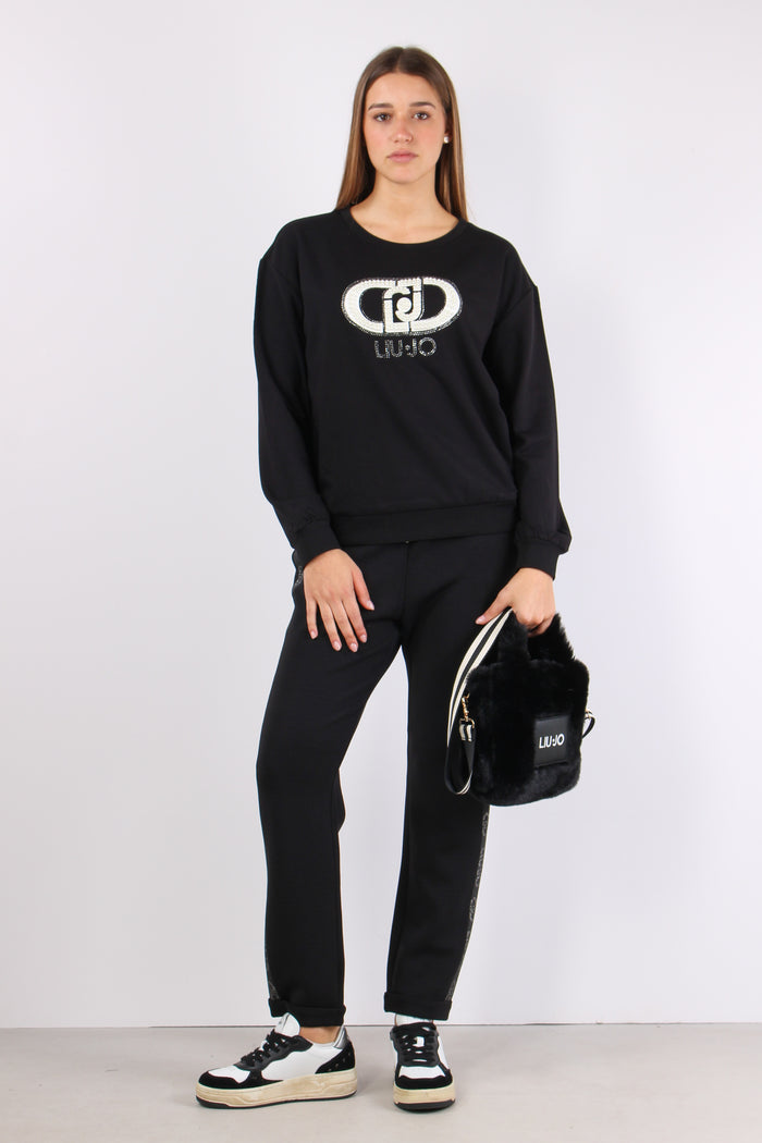 Felpa Basica Logo Monogram Nero/monogram-5