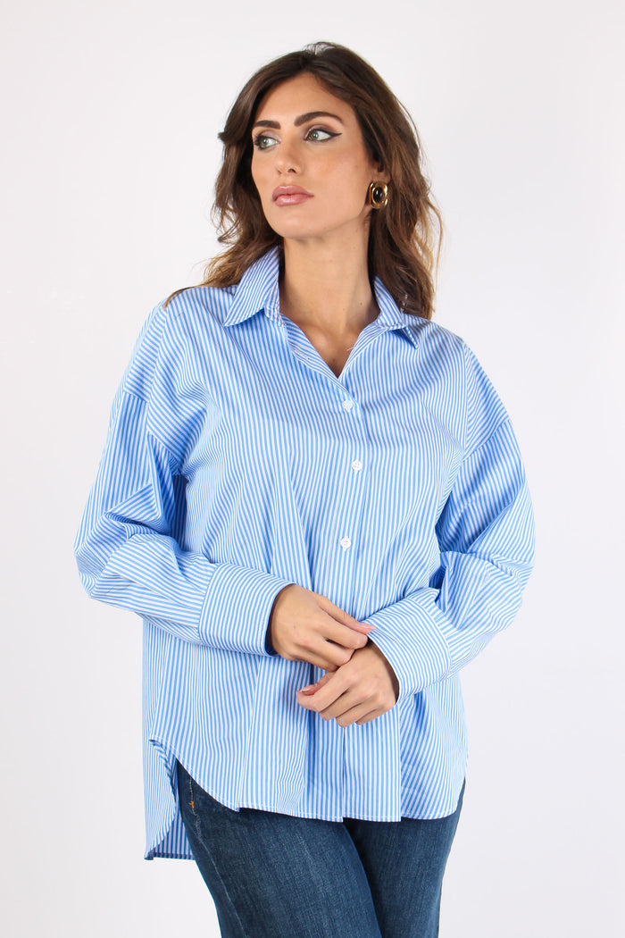 Camicia Riga Ricamo Schiena Bianco/azzurro-3