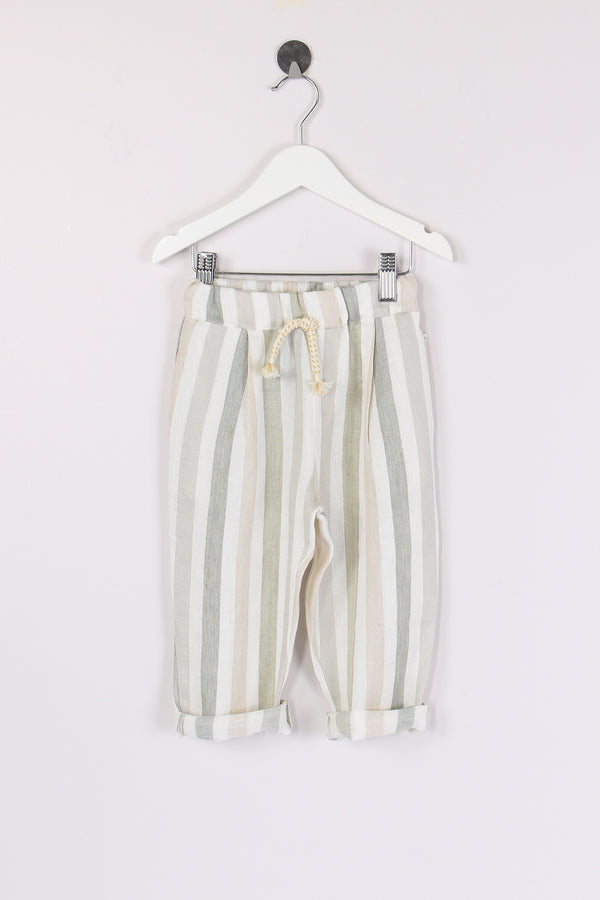 Pantalone Lino Riga Beige