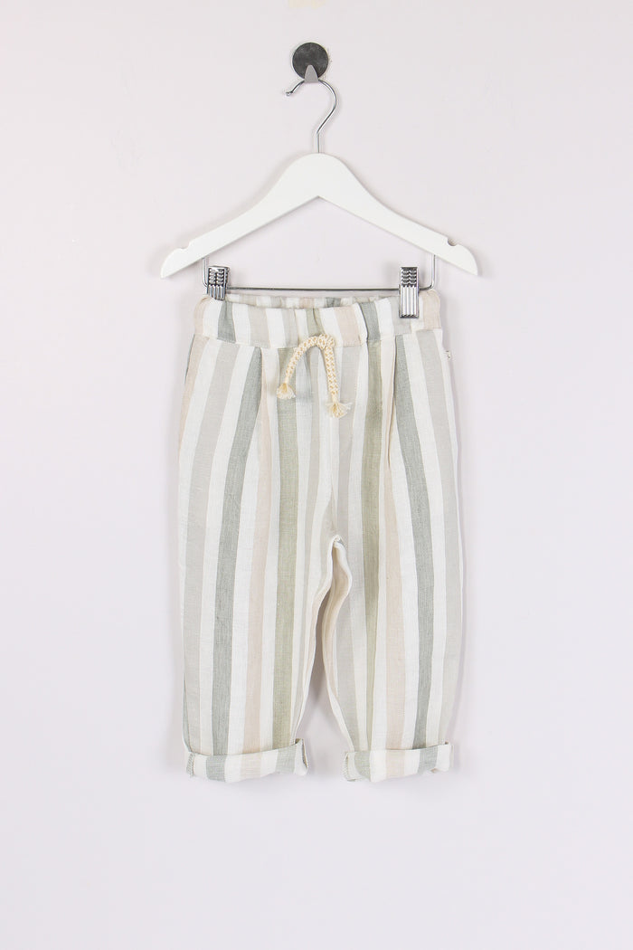 Pantalone Lino Riga Beige