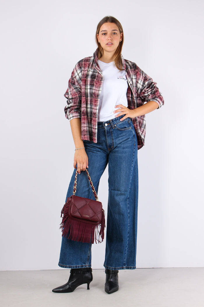 Camicia Quadri Stondata Bordeaux/nero-3