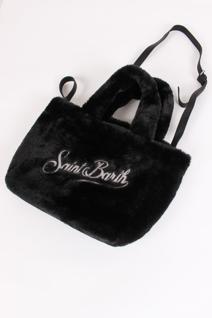 Borsa Mano Pelliccia Nero-4