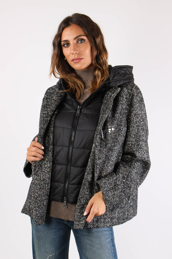 Cappa Trapunta Nylon Resca Nero-2
