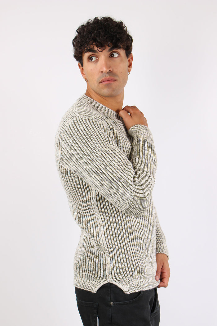 Girocollo Costa Inglese Bicolo Beige/militare-7