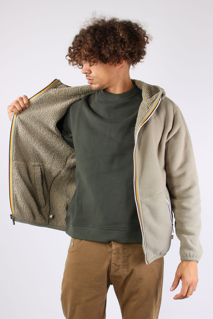 Felpa Teddy Reversibile Green Oak-4