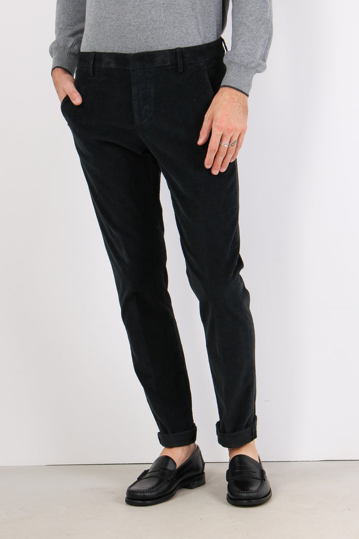 Gaubert Pantalone Velluto Mill Nero-3