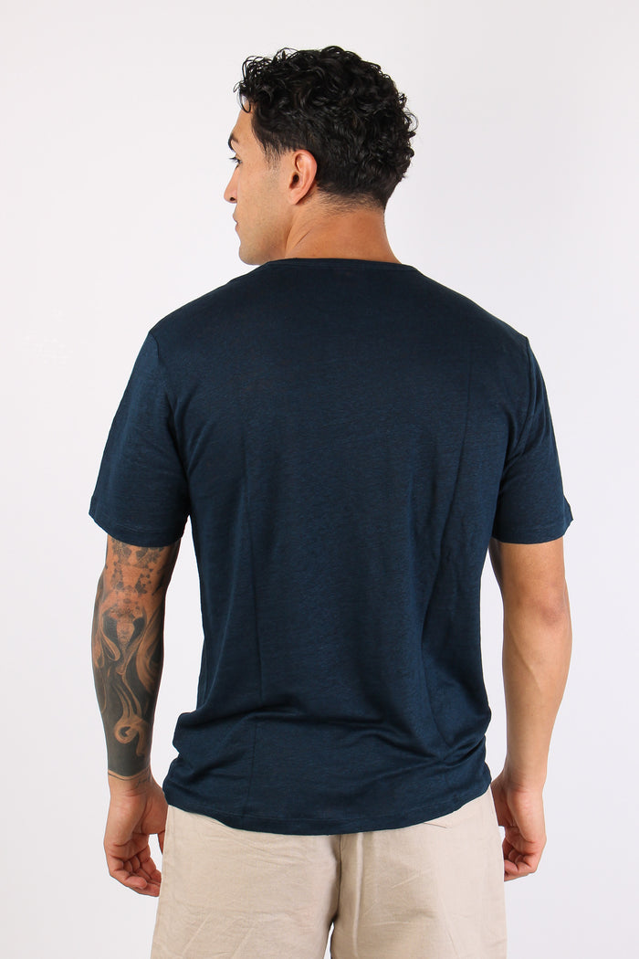 T-shirt Basica Lino Navy Blue-5